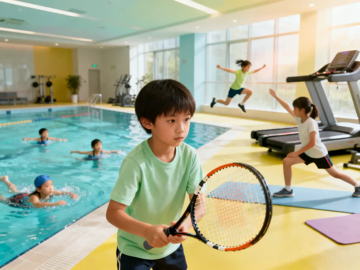 Dzieci ćwiczące różne sporty indywidualne